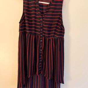 Torrid Black and Red Striped Tunic